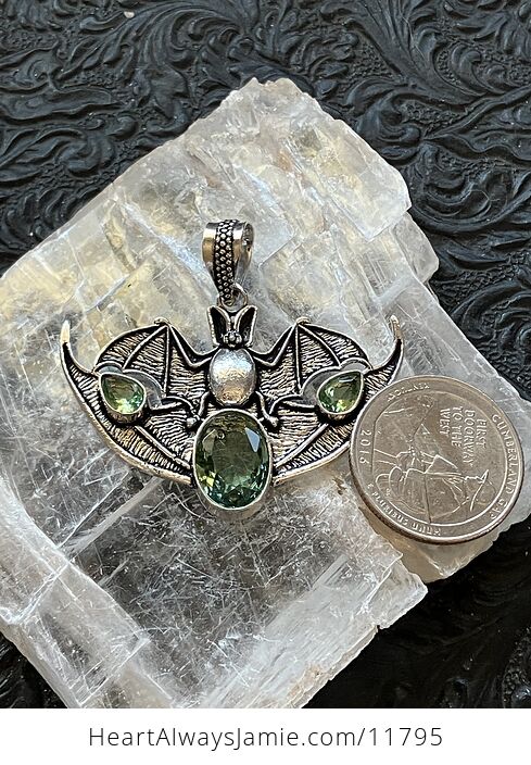 Halloween Flying Vampire Bat Peridot Gemstone Crystal Jewelry Pendant Charm - #6BjtOm0Zha8-2