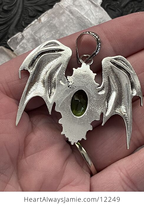 Halloween Flying Vampire Bat Peridot Gemstone Crystal Jewelry Pendant Charm - #zsVRQmuIgCA-4