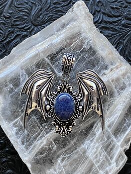 Halloween Flying Vampire Bat Sodalite Pendant Gemstone Crystal Jewelry #IUl7IYOpGxI