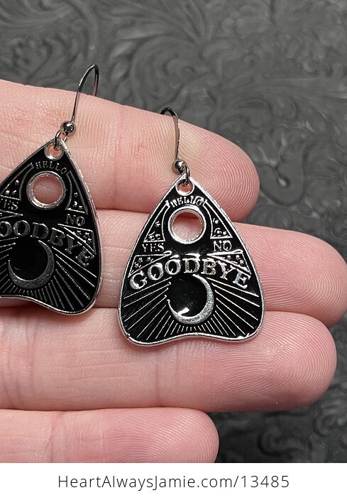 Halloween Ouija Board Planchette Goodbye Witchy Earrings - #ZrWJvITVA5w-3