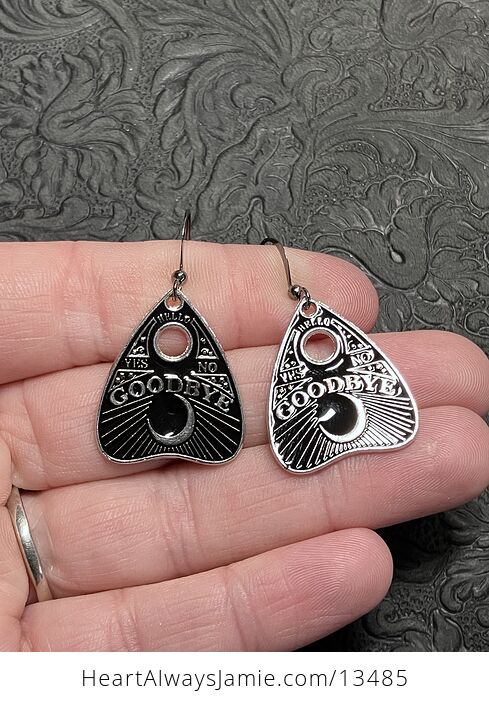 Halloween Ouija Board Planchette Goodbye Witchy Earrings - #ZrWJvITVA5w-1