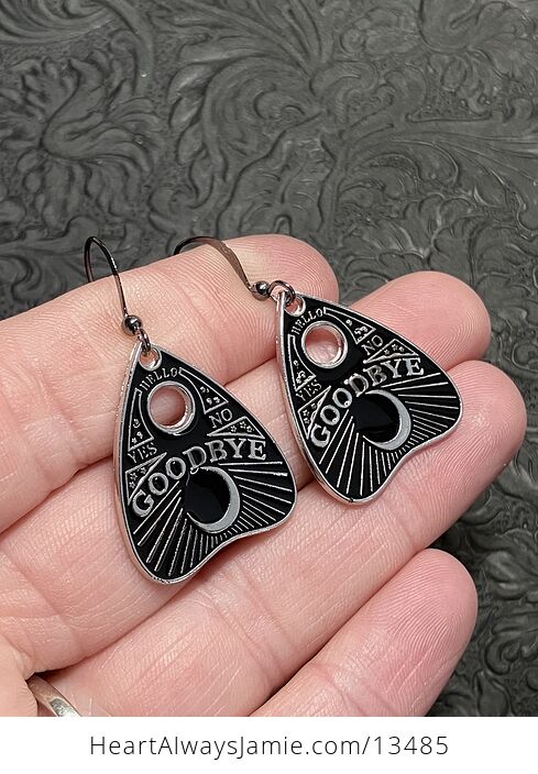 Halloween Ouija Board Planchette Goodbye Witchy Earrings - #ZrWJvITVA5w-2