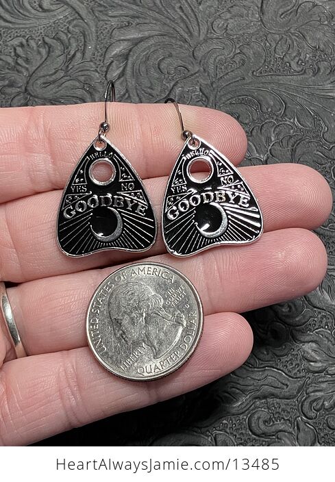 Halloween Ouija Board Planchette Goodbye Witchy Earrings - #ZrWJvITVA5w-4