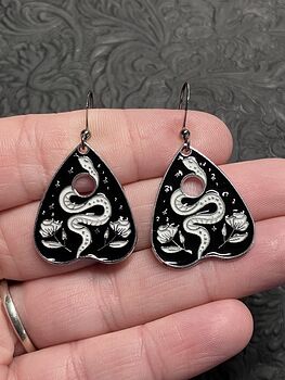 Halloween Ouija Planchette Flower and Snake Witchy Earrings #7UQNMB1jqr0