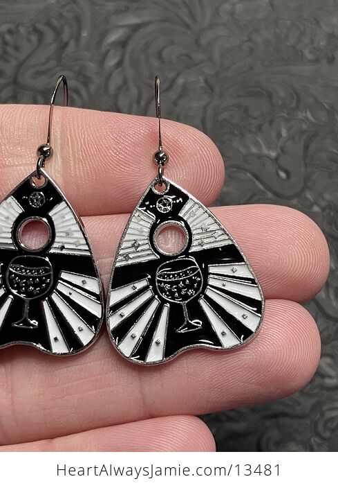 Halloween Ouija Planchette Goblet Witchy Earrings - #YvTVqT4NxLM-2