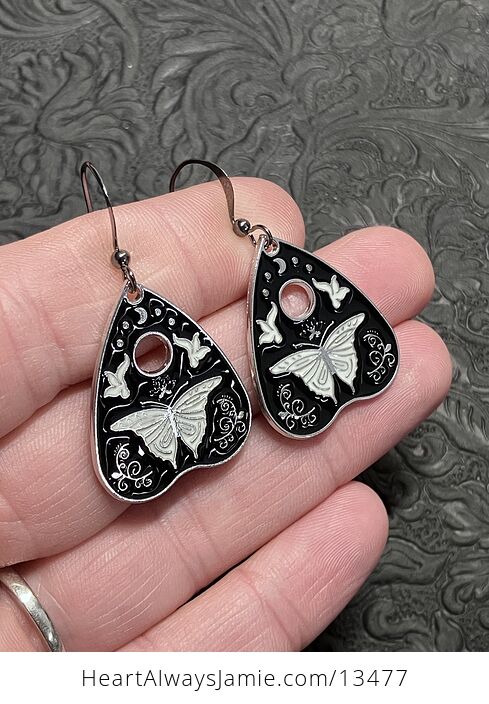 Halloween Ouija Planchette Moth or Butterfly Witchy Earrings - #UDei8X8v310-2