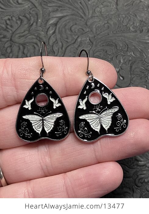 Halloween Ouija Planchette Moth or Butterfly Witchy Earrings - #UDei8X8v310-1