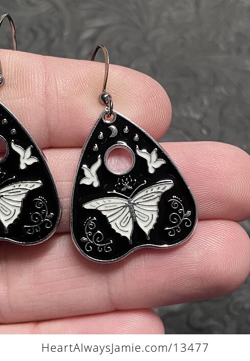 Halloween Ouija Planchette Moth or Butterfly Witchy Earrings - #UDei8X8v310-4