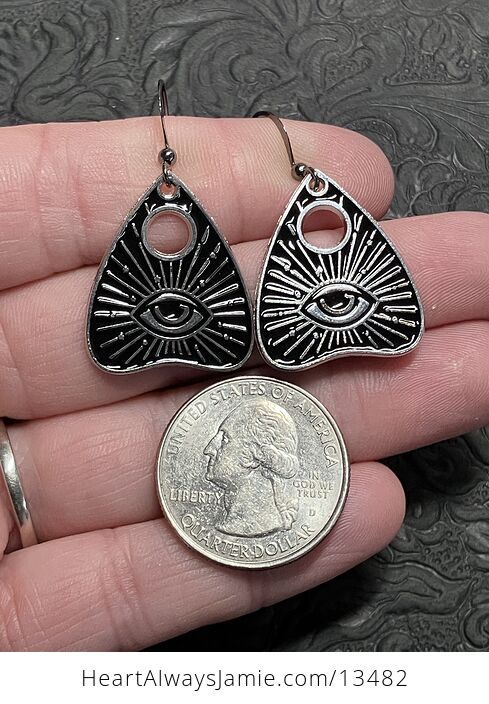 Halloween Ouija Planchette Mystical Eye Witchy Earrings - #leBtsZbOpVA-3