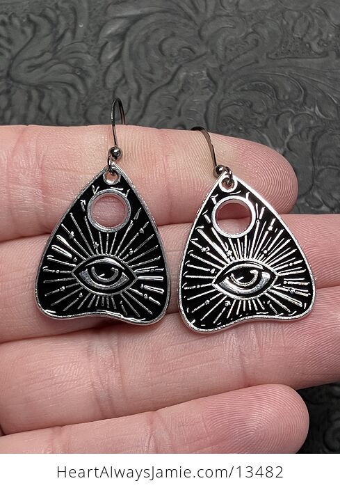 Halloween Ouija Planchette Mystical Eye Witchy Earrings - #leBtsZbOpVA-1