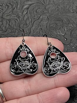 Halloween Ouija Planchette Mystical Moon and Eye Witchy Earrings #DNqw9mEPsZU