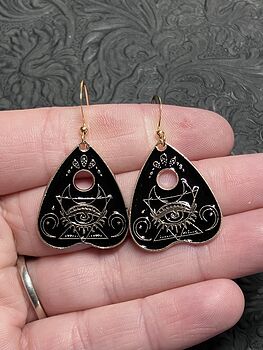 Halloween Ouija Planchette Mystical Moon and Eye Witchy Earrings #RvM4XUfZcLo