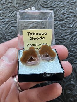 Halved and Polished Tobasco Geode Thumbnail Crystal Specimen Perky Box #u0Zkzp9u8k4