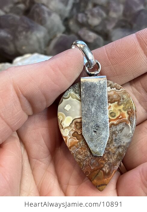 Hamsa Hand Crazy Lace Agate and Rainbow Moonstone Stone Crystal Jewelry Pendant - #HYXODr55z84-4