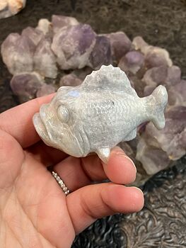 Hand Carved Crystal Stone Fish Figurine #KtFDbIbJnAg