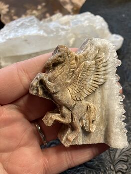 Hand Carved Crystal Stone Pegasus Figurine #t8F4i5NdzxM