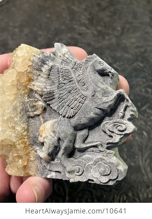 Hand Carved Crystal Stone Pegasus Figurine - #2u996cjVAv0-3