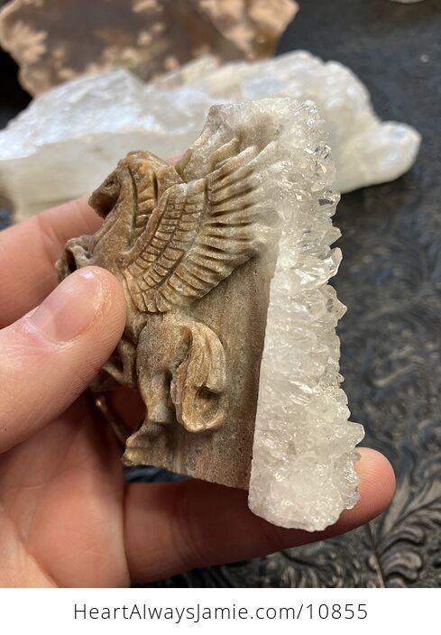 Hand Carved Crystal Stone Pegasus Figurine - #t8F4i5NdzxM-4