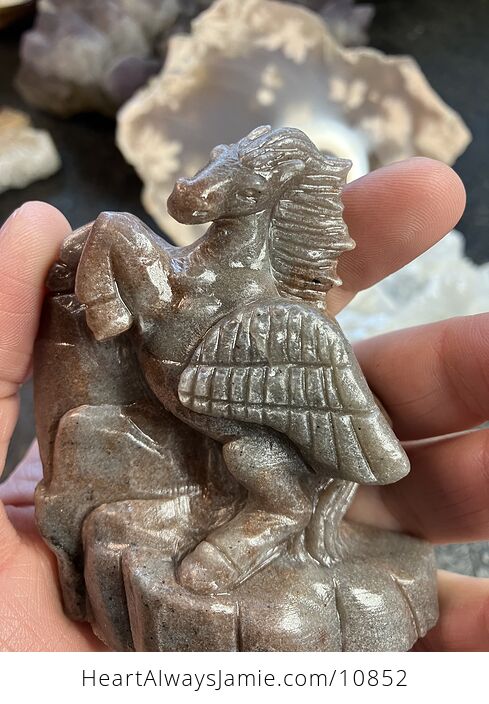 Hand Carved Crystal Stone Pegasus Quartzite Figurine - #rZ6gC4SRLHw-4