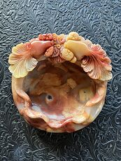 Hand Carved Goldfish Stone Bowl #WoEgtFhLU6I