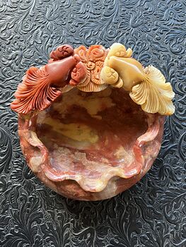 Hand Carved Goldfish Stone Bowl #2OIwZ4YTbYs