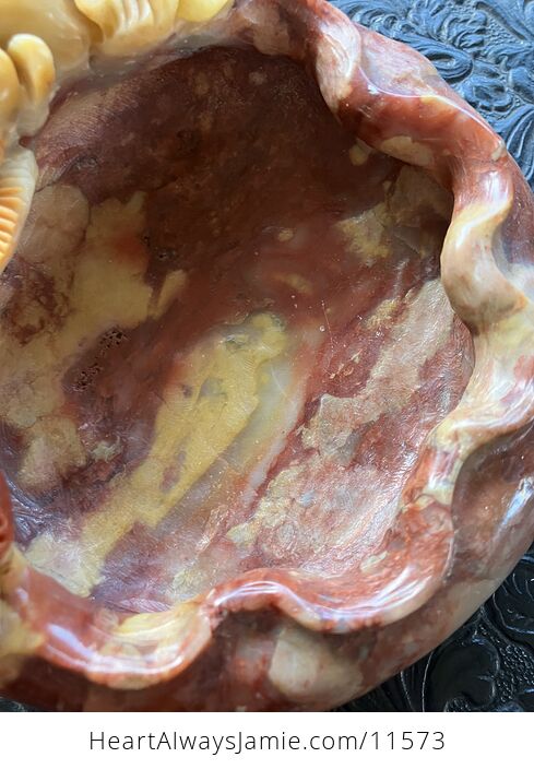 Hand Carved Goldfish Stone Bowl - #2OIwZ4YTbYs-4