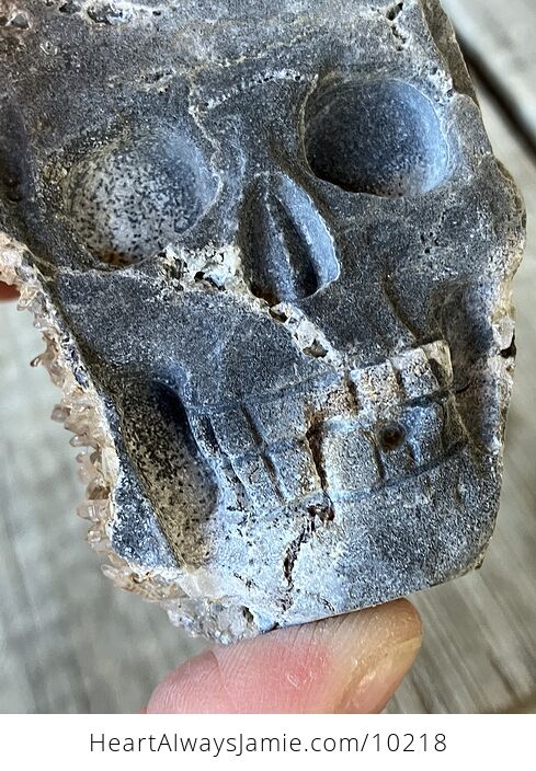 Hand Carved Human Skull Carved Crystal Stone Rock Figurine - #Bo3N9MRTo4M-12
