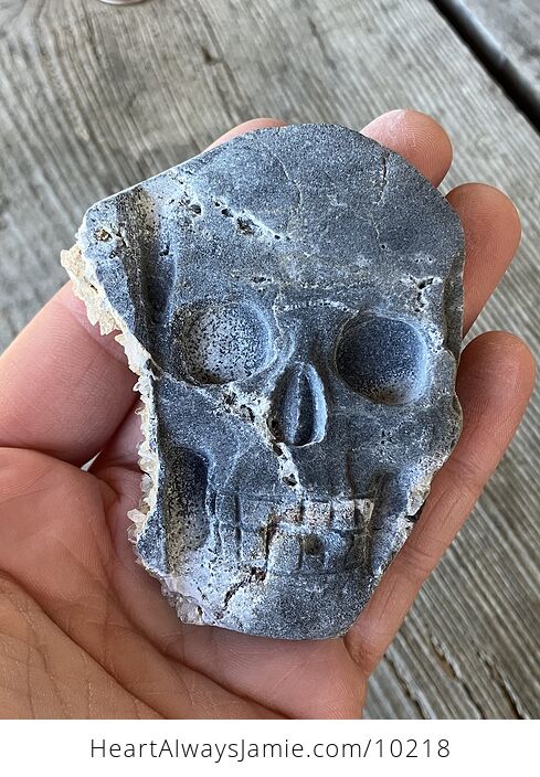 Hand Carved Human Skull Carved Crystal Stone Rock Figurine - #Bo3N9MRTo4M-8