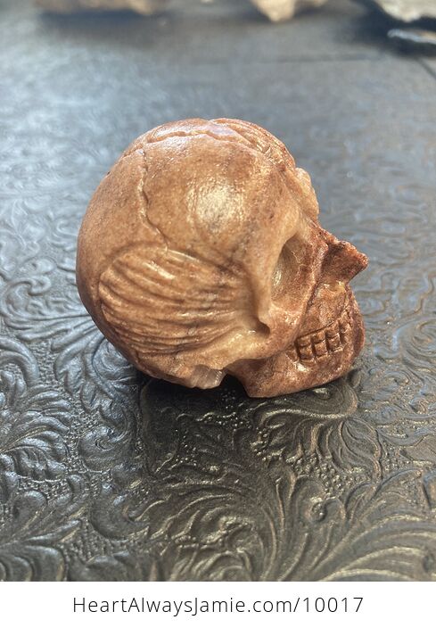 Hand Carved Human Skull with Muscle and Bone Carved Crystal Stone Rock Figurine - #L9buqWWyZdc-4