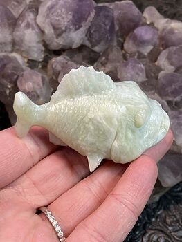 Hand Carved Jade Crystal Stone Fish Figurine #TiovlJAIy2A