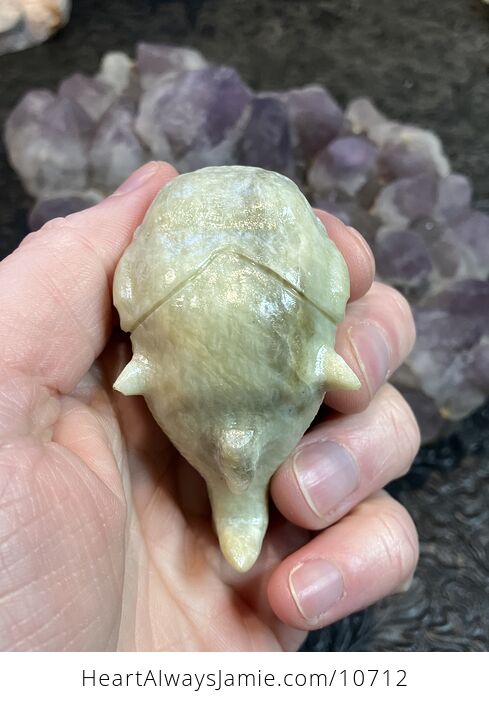 Hand Carved Jade Crystal Stone Fish Figurine - #OFvaujUD95g-5