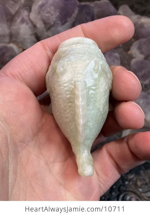 Hand Carved Jade Crystal Stone Fish Figurine - #TiovlJAIy2A-4