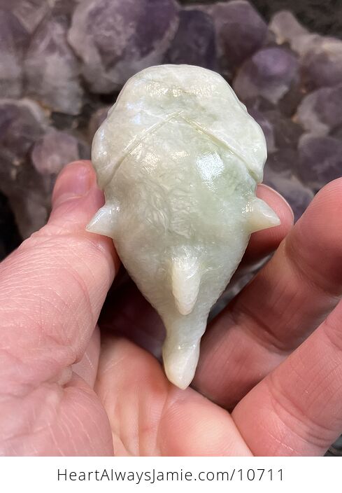 Hand Carved Jade Crystal Stone Fish Figurine - #TiovlJAIy2A-5
