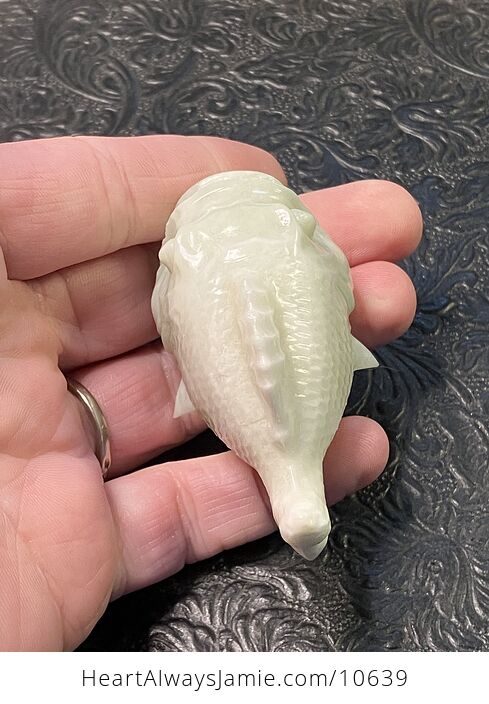 Hand Carved Jade Crystal Stone Fish Figurine - #gSdiLleFR4w-5