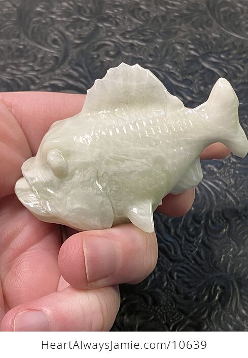 Hand Carved Jade Crystal Stone Fish Figurine - #gSdiLleFR4w-4