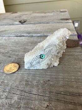 Hand Carved Rock Crystal with a Dragon Eye Figurine #iJnLNUojf8g