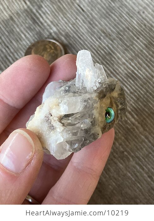 Hand Carved Rock Crystal with a Dragon Eye Figurine - #0okFXBXmJb8-9