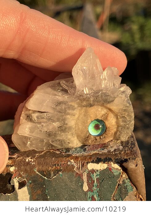 Hand Carved Rock Crystal with a Dragon Eye Figurine - #0okFXBXmJb8-1