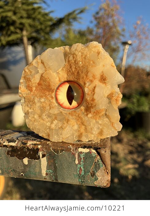 Hand Carved Rock Crystal with a Dragon Eye Figurine - #E6X6JQi5ouA-1