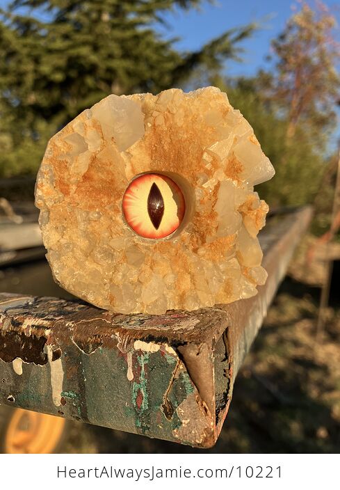 Hand Carved Rock Crystal with a Dragon Eye Figurine - #E6X6JQi5ouA-2