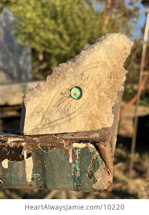 Hand Carved Rock Crystal with a Dragon Eye Figurine - #iJnLNUojf8g-1
