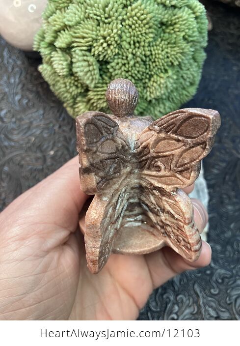 Hand Carved Sitting Fairy Figurine Sphere Holder in Quartzite Crystal Stone - #GZFJcecarfo-4