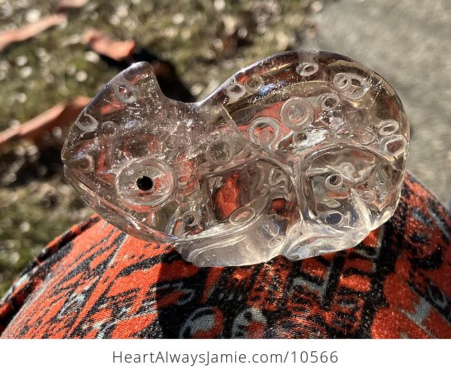 Hand Carved Smoky Quartz Stone Chameleon Lizard Crystal Figurine - #U8J6oMuNOzc-6