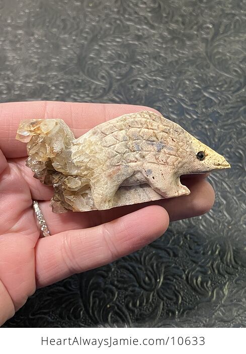 Hand Carved Stone Armadillo or Anteater Crystal Figurine - #x2IFdMOR4DQ-1