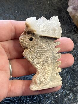 Hand Carved Stone Chameleon Lizard Crystal Figurine #EHW0QK4WPrI