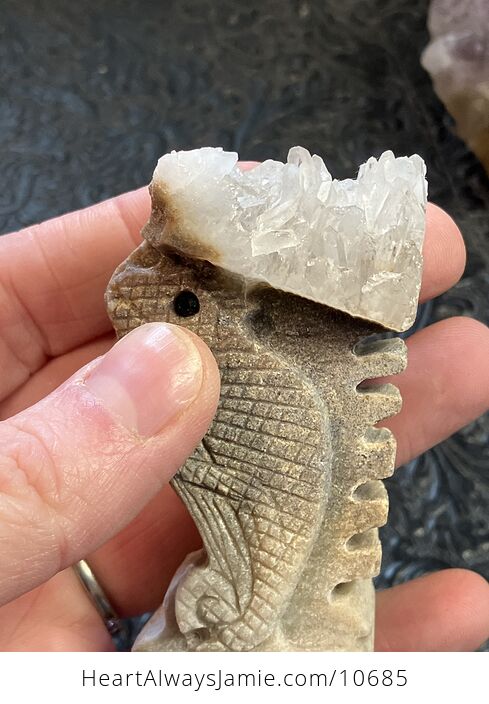 Hand Carved Stone Chameleon Lizard Crystal Figurine - #EHW0QK4WPrI-4