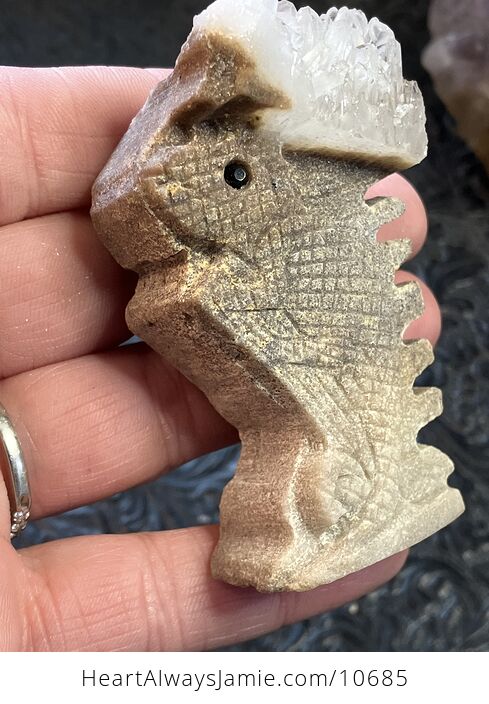 Hand Carved Stone Chameleon Lizard Crystal Figurine - #EHW0QK4WPrI-5
