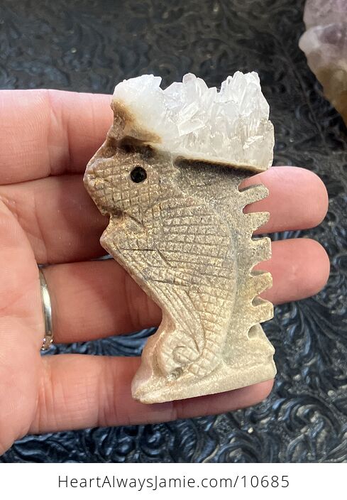 Hand Carved Stone Chameleon Lizard Crystal Figurine - #EHW0QK4WPrI-1