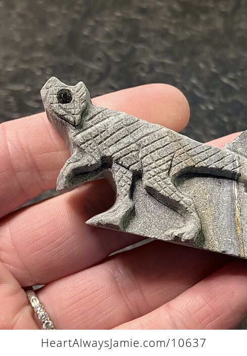 Hand Carved Stone Dinosaur Crystal Figurine - #qIpFF0ESu0c-2