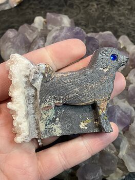 Hand Carved Stone Dog Crystal Figurine #xlFqq2KmTOQ
